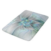 Abstracte Blauwe Mint Groene Vlinder Fantasy Fract Badmat (Gekanteld)