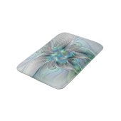 Abstracte Blauwe Mint Groene Vlinder Fantasy Fract Badmat (Gekanteld)