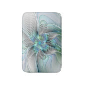 Abstracte Blauwe Mint Groene Vlinder Fantasy Fract Badmat (Voorkant Verticaal)