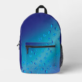 Abstracte Blauwe Moonbeams en Vlinders Bedrukte Rugzak (Voorkant)