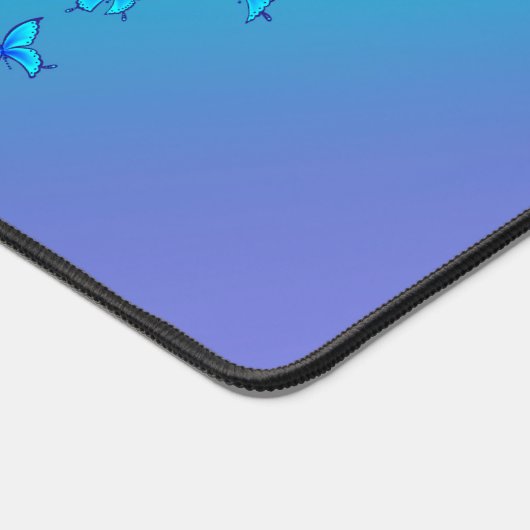 Abstracte Blauwe Moonbeams en Vlinders Bureaumat (Hoek)