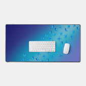 Abstracte Blauwe Moonbeams en Vlinders Bureaumat (Keyboard & Muis)