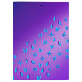 Abstracte Blauwe Moonbeams en Vlinders Klembord (Achterkant)
