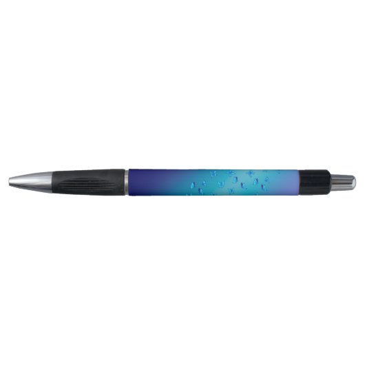 Abstracte Blauwe Moonbeams en Vlinders Pen (Voorkant)