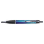 Abstracte Blauwe Moonbeams en Vlinders Pen (Achterkant)