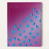 Abstracte Blauwe Moonbeams en Vlinders Planner (Achterkant)