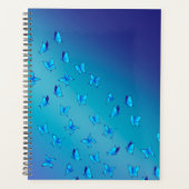 Abstracte Blauwe Moonbeams en Vlinders Planner (Voorkant)