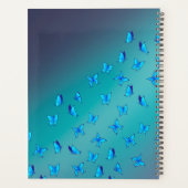 Abstracte Blauwe Moonbeams en Vlinders Planner (Achterkant)