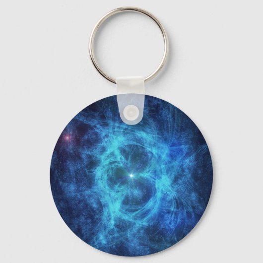 Abstracte blauwe nevel sleutelhanger (Voorkant)