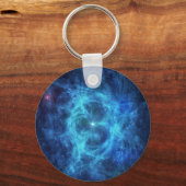 Abstracte blauwe nevel sleutelhanger (Voorkant)