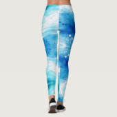 Abstracte Blauwe Oceaan Leggings (Achterkant)