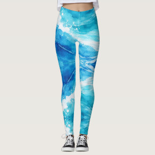Abstracte Blauwe Oceaan Leggings