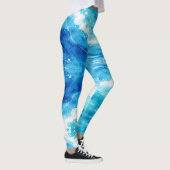 Abstracte Blauwe Oceaan Leggings (Rechts)