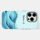 Abstracte blauwe oceaangolven Case-Mate iPhone case (Achterkant (horizontaal))