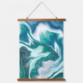 Abstracte blauwe oceaangolven hangend wandkleed (Voorkant 2)