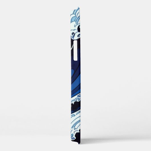 Abstracte blauwe oceaangolven Japans stijlkunstwer Case-Mate iPhone Case (Achterkant / Rechts)