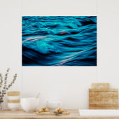 Abstracte Blauwe Oceaangolven | POSTER (Keuken)