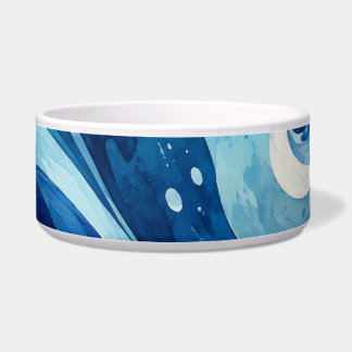 Abstracte Blauwe Oceaangolven Watercolor Kust Thro Voerbakje