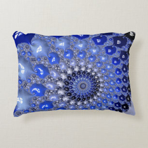 Abstracte Blauwe Ombre Fractal Bubbles Accent Kussen