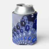 Abstracte Blauwe Ombre Fractal Bubbles Blikjeskoeler (Blikje Voorkant)