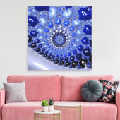Abstracte Blauwe Ombre Fractal Bubbles Canvas Afdruk (Insitu (Woonkamer))