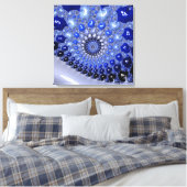 Abstracte Blauwe Ombre Fractal Bubbles Canvas Afdruk (Insitu (Slaapkamer))
