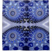 Abstracte Blauwe Ombre Fractal Bubbles Douchegordijn (Voorkant)