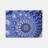 Abstracte Blauwe Ombre Fractal Bubbles Fleece Deken (Voorkant (Horizontaal))