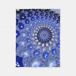 Abstracte Blauwe Ombre Fractal Bubbles Fleece Deken