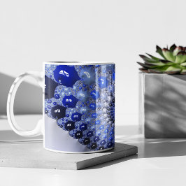 Abstracte Blauwe Ombre Fractal Bubbles Koffiemok