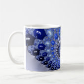 Abstracte Blauwe Ombre Fractal Bubbles Koffiemok (Links)