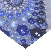 Abstracte Blauwe Ombre Fractal Bubbles Korte Tafelloper (Hoek)