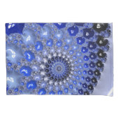 Abstracte Blauwe Ombre Fractal Bubbles Kussensloop (Voorkant)