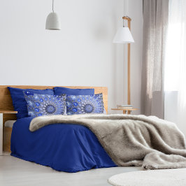 Abstracte Blauwe Ombre Fractal Bubbles Kussensloop