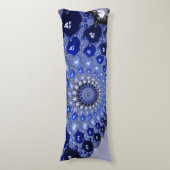 Abstracte Blauwe Ombre Fractal Bubbles Lichaamskussen (Voorkant Verticaal)