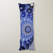 Abstracte Blauwe Ombre Fractal Bubbles Lichaamskussen (Achterkant (Verticaal))