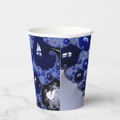 Abstracte Blauwe Ombre Fractal Bubbles Papieren Bekers (Rechts)