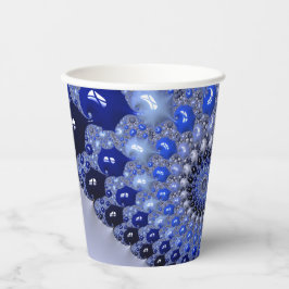 Abstracte Blauwe Ombre Fractal Bubbles Papieren Bekers