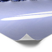 Abstracte Blauwe Ombre Fractal Bubbles Poster (Hoek)