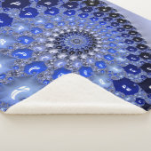 Abstracte Blauwe Ombre Fractal Bubbles Sherpa Deken (3/4)