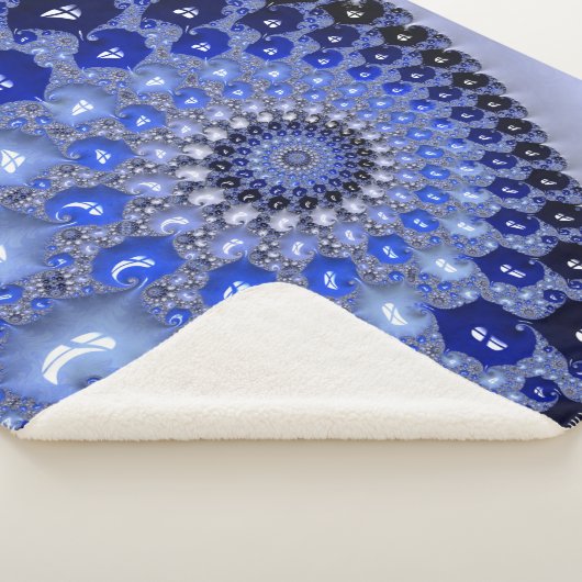 Abstracte Blauwe Ombre Fractal Bubbles Sherpa Deken (3/4)