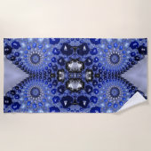 Abstracte Blauwe Ombre Fractal Bubbles Strandlaken (Voorkant)