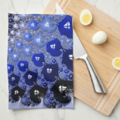 Abstracte Blauwe Ombre Fractal Bubbles Theedoek (Quarter Fold)