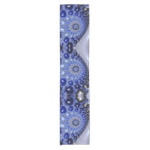 Abstracte Blauwe Ombre Fractale Bellen Korte Tafelloper (Voorkant)