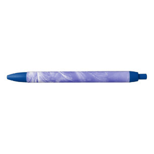 Abstracte Blauwe Paardebloemen en vuurvliegjes Zwarte Inkt Pen