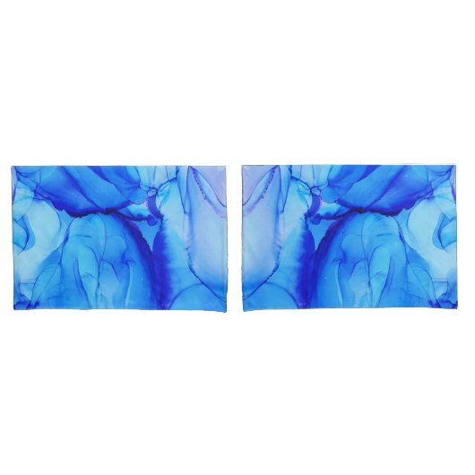 Abstracte Blauwe Paarse Fantasiestijl Kussensloop (Voorkant-Set)