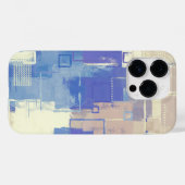 Abstracte Blauwe Paarse Taupe Ivory Gemengde Media Case-Mate iPhone Case (Achterkant (horizontaal))