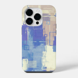 Abstracte Blauwe Paarse Taupe Ivory Gemengde Media iPhone 14 Plus Hoesje