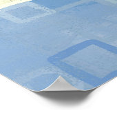 Abstracte Blauwe Paarse Taupe Ivory Gemengde Media Poster (Hoek)