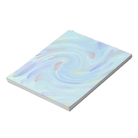 Abstracte Blauwe Paarse wervelingen Paint Notitieblok (Linkerzijde)